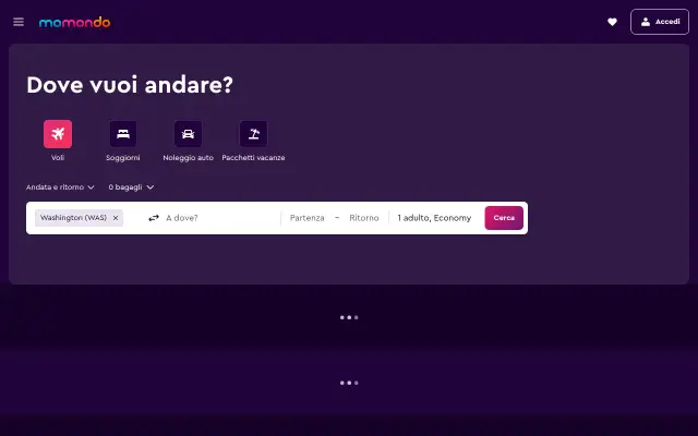 Screenshot of momondo.it