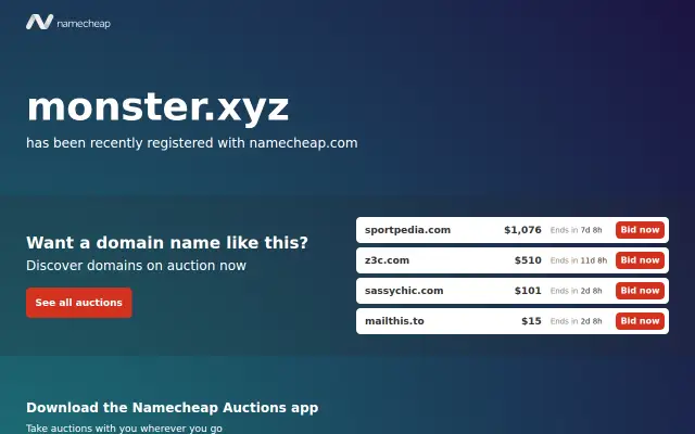 Screenshot of monster.xyz