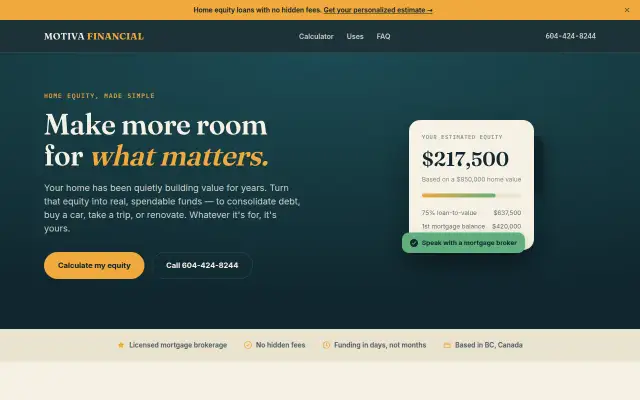 Screenshot of motiva.ca