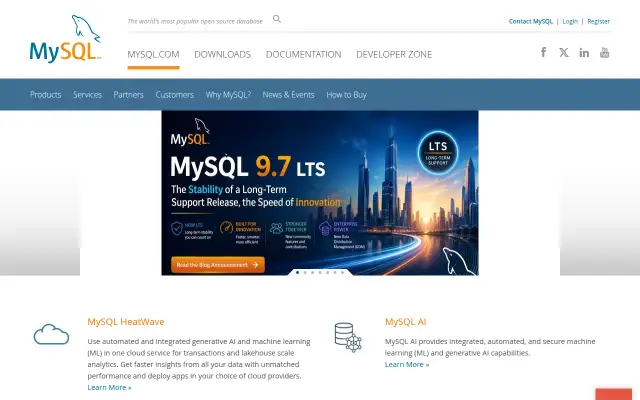 Screenshot of mysql.nl