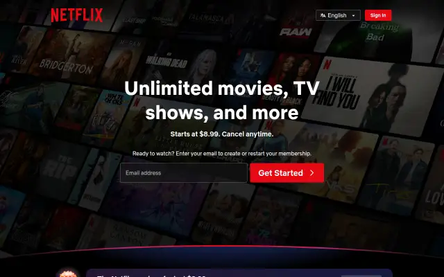 Screenshot of netflix.es