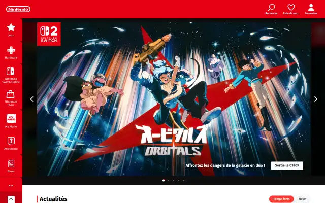 Screenshot of nintendo.fr