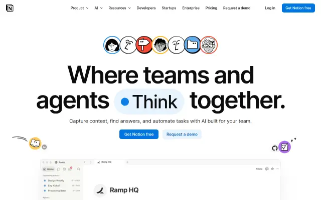 Screenshot of notion.com