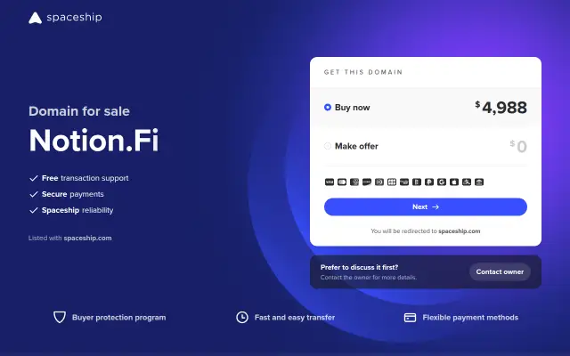 Screenshot of notion.fi