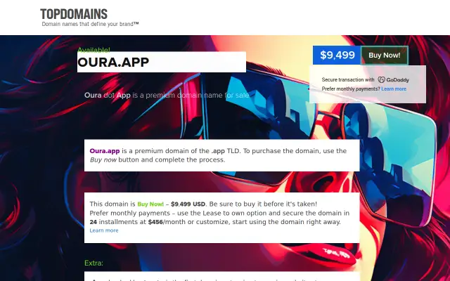 Screenshot of oura.app