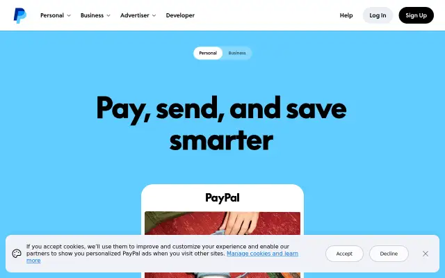Screenshot of paypal.org