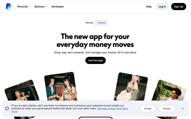 Screenshot of paypal.uk