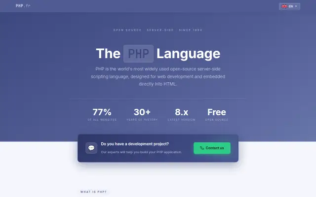 Screenshot of php.fr