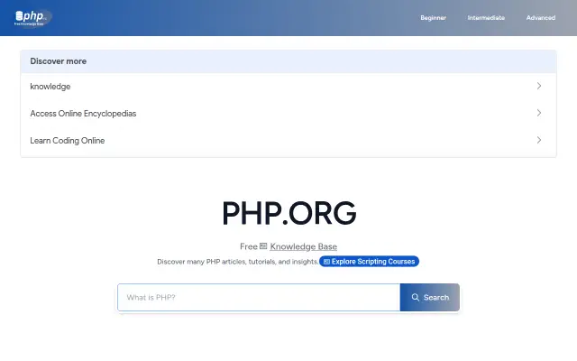 Screenshot of php.org