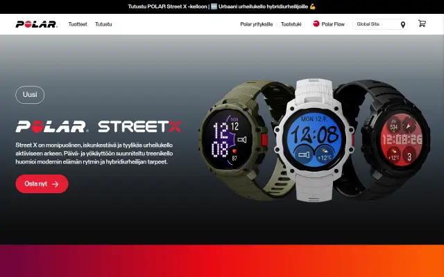 Screenshot of polar.fi