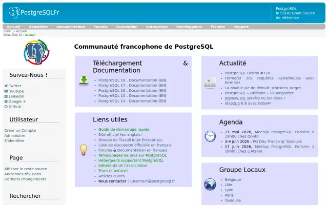 Screenshot of postgresql.fr