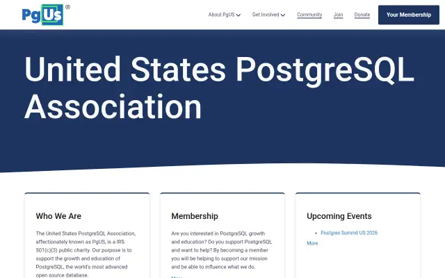 Screenshot of postgresql.us