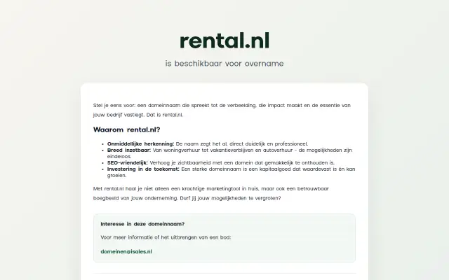 Screenshot of rental.nl