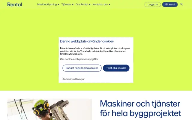Screenshot of rental.se