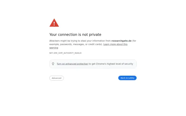 Screenshot of researchgate.de