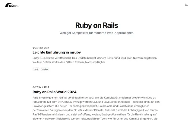 Screenshot of rubyonrails.de