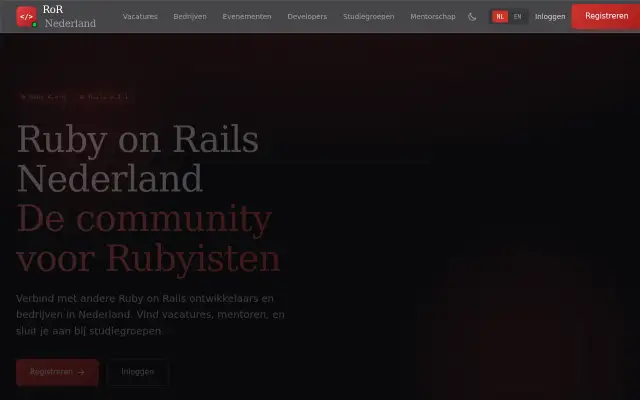 Screenshot of rubyonrails.nl