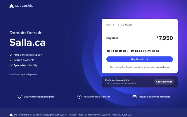Screenshot of salla.ca