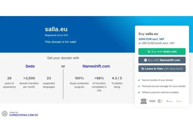 Screenshot of salla.eu