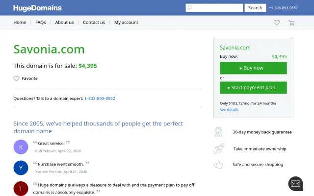Screenshot of savonia.com