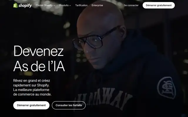 Screenshot of shopify.fr