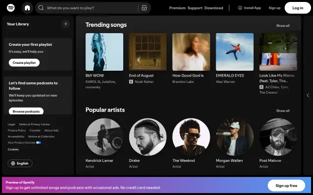 Screenshot of spotify.it
