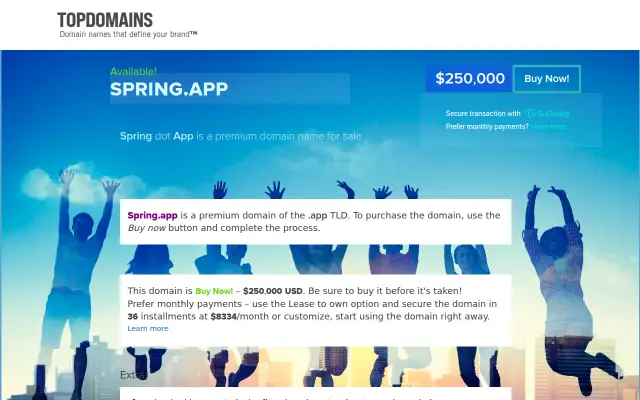 Screenshot of spring.app