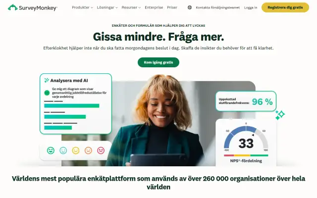 Screenshot of surveymonkey.se