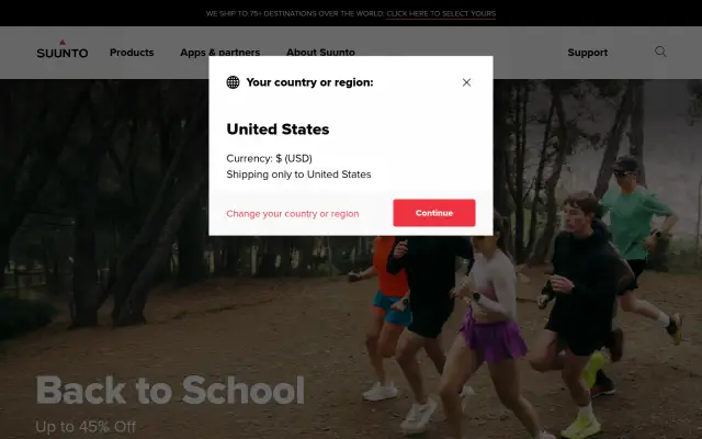 Screenshot of suunto.de