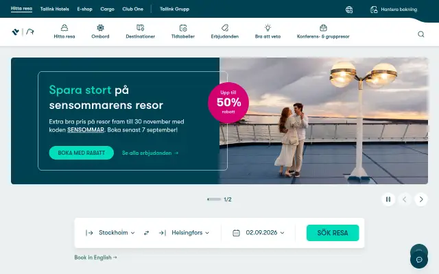 Screenshot of tallinksilja.se