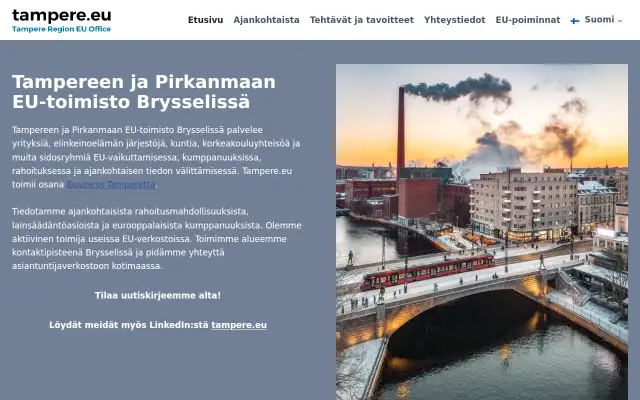 Screenshot of tampere.eu