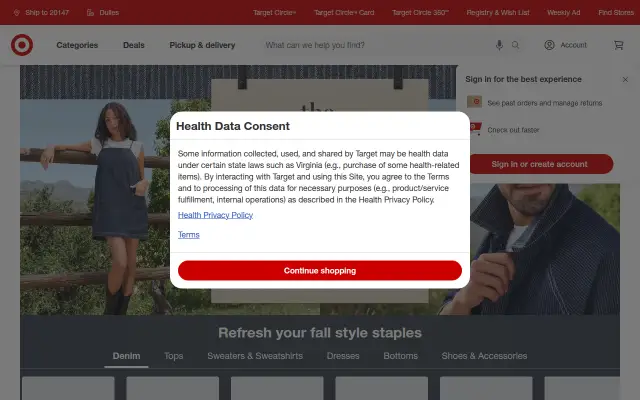 Screenshot of target.info