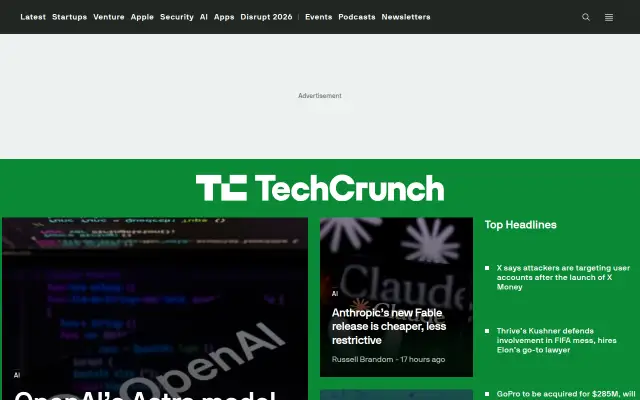 Screenshot of techcrunch.uk