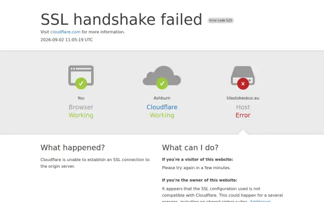 Screenshot of tilastokeskus.eu