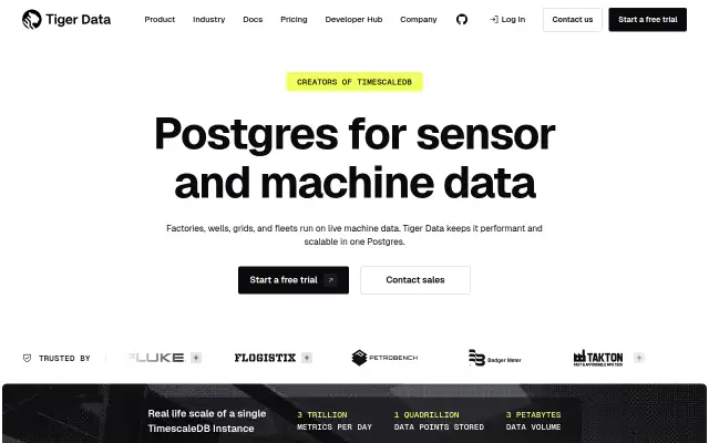 Screenshot of timescale.co