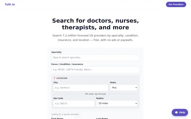 Screenshot of tulli.io