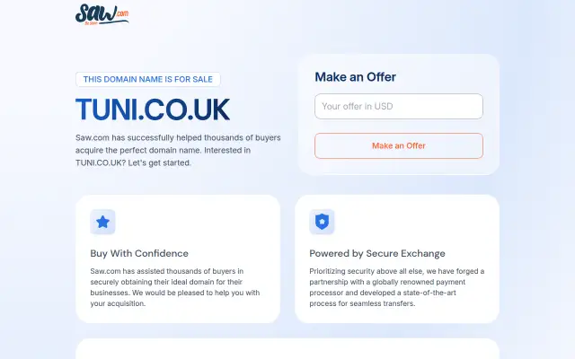 Screenshot of tuni.co.uk