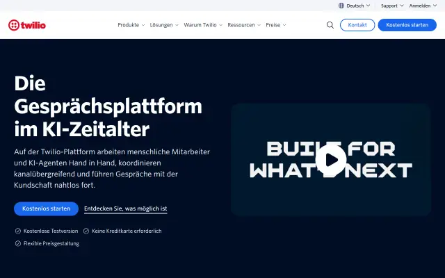 Screenshot of twilio.de