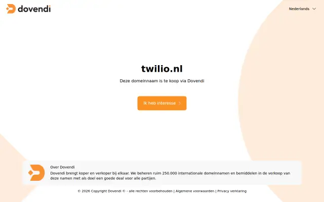 Screenshot of twilio.nl