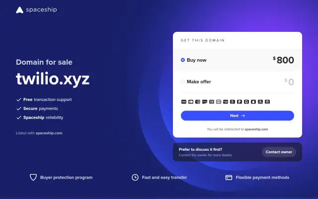 Screenshot of twilio.xyz