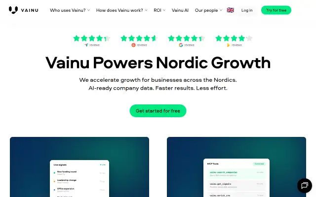 Screenshot of vainu.com