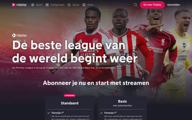 Screenshot of viaplay.nl
