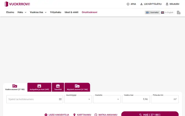 Screenshot of vuokraovi.org