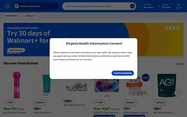Screenshot of walmart.es