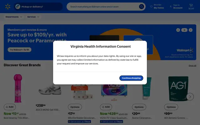 Screenshot of walmart.fr