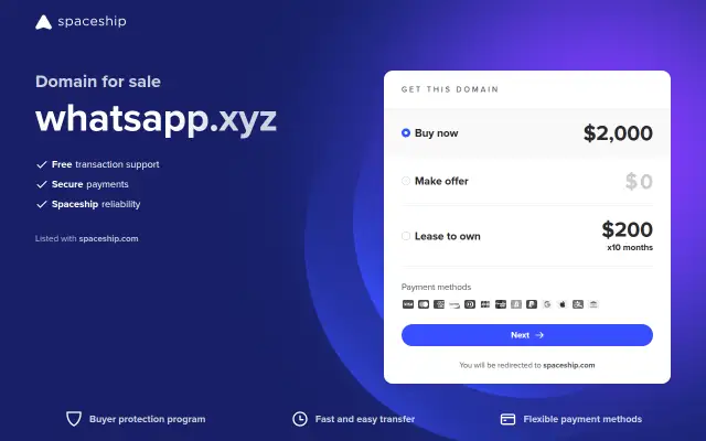Screenshot of whatsapp.xyz