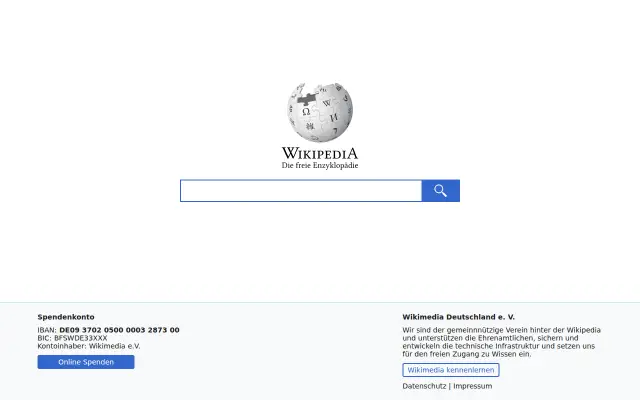 Screenshot of wikipedia.de