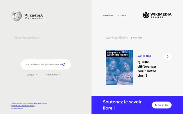 Screenshot of wikipedia.fr