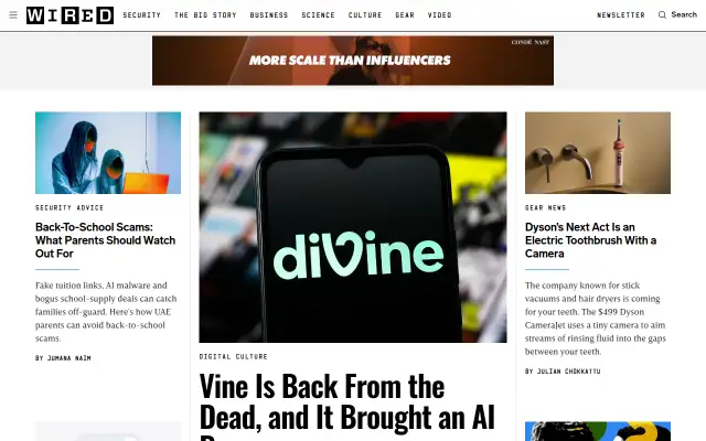 Screenshot of wired.me