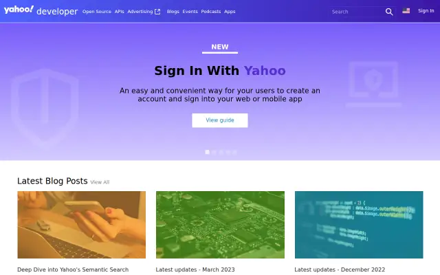 Screenshot of yahoo.dev